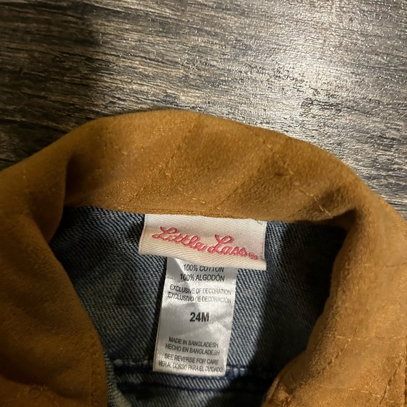 Little Lass Denim Embroidery Flower 
 Denim Jean jacket 24 month Cabochon Snap - Picture 7 of 7